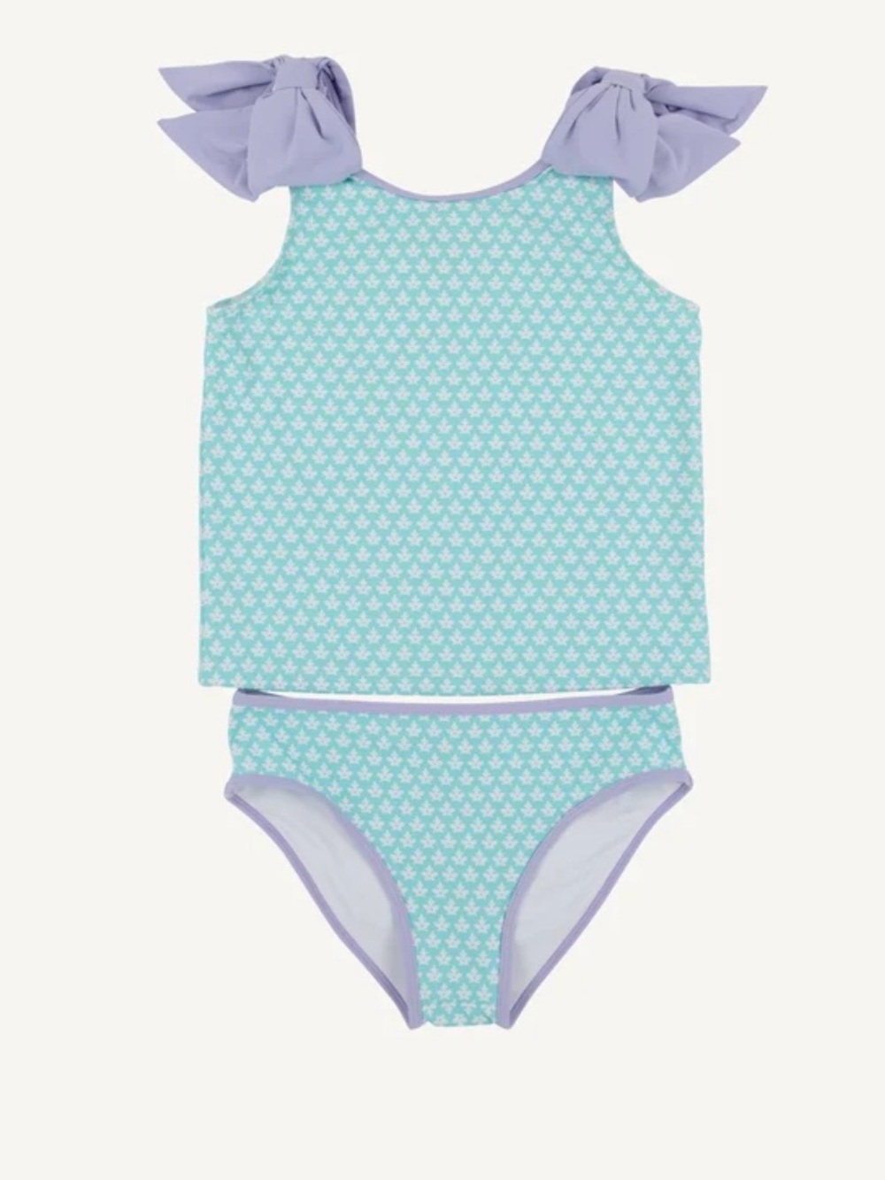 The Beaufort Bonnet Company Mint Green & Lavender Bow-Shoulder Tankini Set